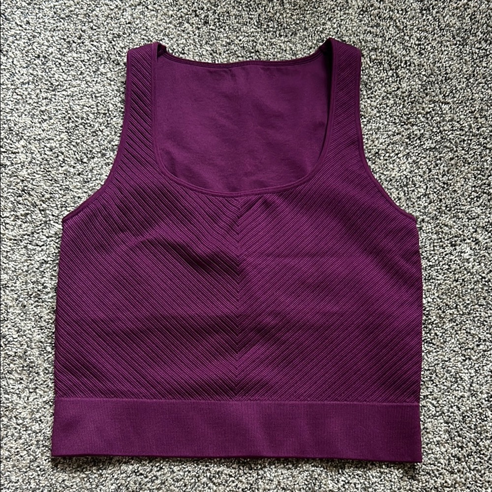 DSG Plum Purple Ribbed Scoop Neck  Tank Top